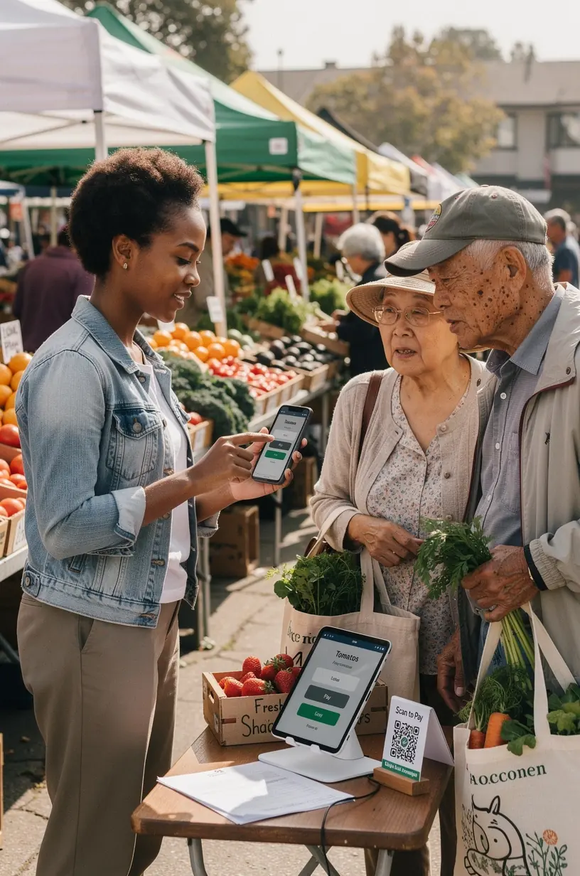 Remote work culture in community settings illustration.